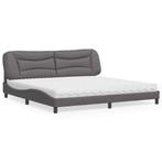 vidaXL Bed met matras kunstleer grijs 200x200 cm, Huis en Inrichting, Slaapkamer | Bedden, Overige materialen, Verzenden, Overige maten