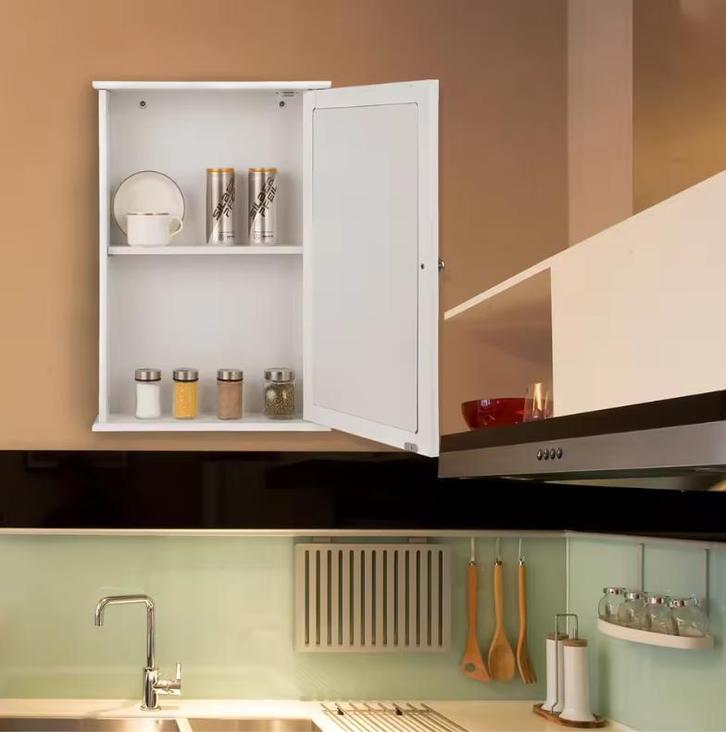 Witte Badkamer Spiegelkast – Wandkast met Opbergruimte, Huis en Inrichting, Kasten | Overige, Nieuw, Verzenden