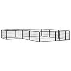 vidaXL Hondenkennel 12 panelen 100x50 cm gepoedercoat staal, Verzenden, Nieuw