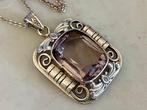 Zonder minimumprijs - Ketting met hanger Zilver Amethist, Sieraden, Tassen en Uiterlijk