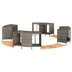 vidaXL Hottub-ombouw poly rattan massief acaciahout grijs, Tuin en Terras, Verzenden, Nieuw