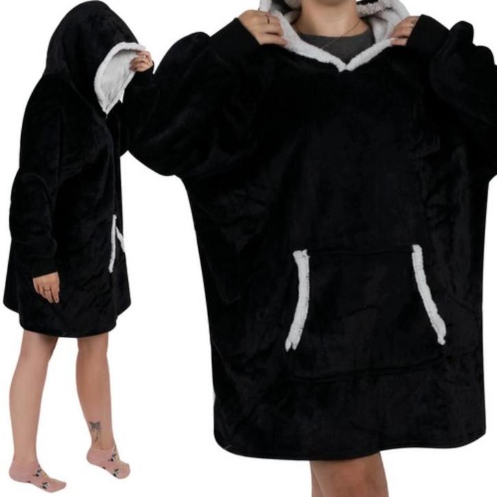 Ruhhy XXL Deken Sweatshirt - Oversized Zwarte Hoodie van..., Caravans en Kamperen, Slaapzakken, Nieuw, Ophalen of Verzenden