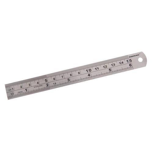 Silverline Stalen liniaal - 150 mm - roestvrij - metrisch..., Doe-het-zelf en Verbouw, Gereedschap | Handgereedschap, Nieuw, Ophalen of Verzenden