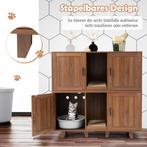 COSTWAY Kattenbak, kast voor 2 katten, kattenkast voor katte, Verzenden, Zo goed als nieuw