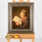 Moreno (XX) - Portret van een lezende oude vrouw, Antiek en Kunst