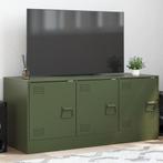 vidaXL Tv-meubel 99x39x44 cm staal olijfgroen, Huis en Inrichting, Kasten | Televisiemeubels, Verzenden, Nieuw, Metaal