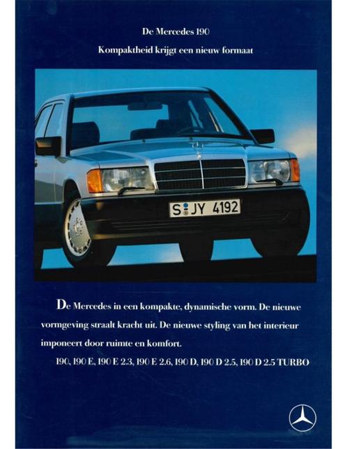 1988 MERCEDES BENZ 190 BROCHURE NEDERLANDS, Boeken, Auto's | Folders en Tijdschriften