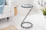Design bijzettafel CHAINS 35cm zilver handgemaakt metalen, Huis en Inrichting, Tafels | Sidetables, Ophalen of Verzenden, Nieuw