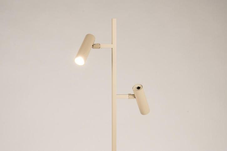Rietveld Vloerlampen - Beige, Zand - Aluminium, Huis en Inrichting, Lampen | Vloerlampen, Verzenden