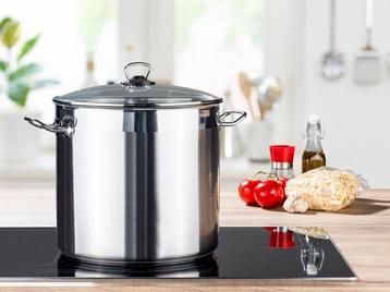 Kookpan met glazen deksel en stoomgat beschikbaar voor biedingen
