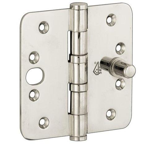 Kogellagerscharnier SKG3 89x89 ronde hoek vlak glans chroom, Doe-het-zelf en Verbouw, Hang- en Sluitwerk, Nieuw, Ophalen of Verzenden