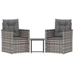 Luxe Loungeset 3-delig - Grijs Rattan | tweedekansje | OP..., Tuin en Terras, 2 zitplaatsen, Kunststof, Nieuw, Ophalen of Verzenden