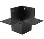 Starx paalverbinder 3-weg hoek open 91 x 91 mm zwart, Ophalen of Verzenden, Nieuw