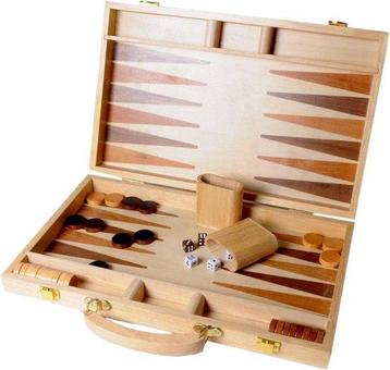 Backgammon 15 Inch - Ingelegd Hout Longfield Games beschikbaar voor biedingen