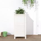 vidaXL Plantenbak 40x40x78 cm massief grenenhout wit, Tuin en Terras, Bloembakken en Plantenbakken, Verzenden, Minder dan 60 cm