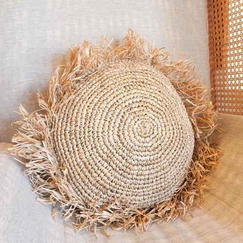 Rond Boho Kussen met Franjes Decoratief Kussen Ø40/50 cm Sie, Huis en Inrichting, Woonaccessoires | Wanddecoraties, Nieuw, Verzenden