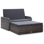 vidaXL 2-delige Loungeset met kussens poly rattan grijs, Tuin en Terras, Verzenden, Nieuw, Rotan, Loungeset