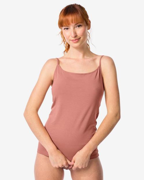 HEMA Dameshemd katoen spaghettibandjes lichtbruin, Kleding | Dames, Ondergoed en Lingerie, Verzenden