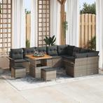 vidaXL Tuin Sofa Set 12 pcs Grijs poly rattan, Verzenden, Nieuw