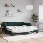 vidaXL Slaapbank met onderschuifbed 100x200 cm fluweel, Huis en Inrichting, Slaapkamer | Bedden, 100 cm, Eenpersoons, Verzenden