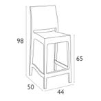 Counter Barkruk - 65 cm - Maya - Donkergrijs - Siesta, Huis en Inrichting, Barkrukken, Verzenden, Nieuw