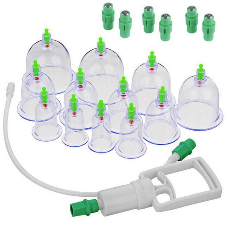 Cupping set van 12 om doorbloeding te stimuleren kunststof, Sport en Fitness, Massageproducten, Ophalen of Verzenden
