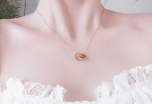 Roségoudkleurige ketting met zirkonias, Sieraden, Tassen en Uiterlijk, Kettingen, Nieuw