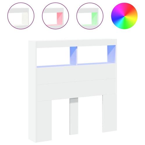 Hoofdbordkast met LED - Wit 100cm - Tweedekansje!, Huis en Inrichting, Slaapkamer | Bedden, 100 cm, Wit, Nieuw, Hout, Ophalen of Verzenden