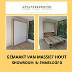 Opklapbed 2 persoons | Massief hout | Kastbed | Bedkast, Ophalen of Verzenden, Nieuw, Hout, Modern