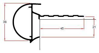 Roval aluminium kraaltrim 38 x 45 mm, Doe-het-zelf en Verbouw, Overige Doe-het-zelf en Verbouw, Ophalen of Verzenden