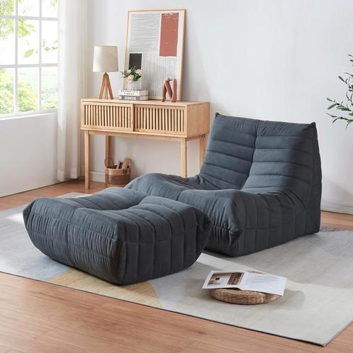 Relaxstoel Kodsø lounge fauteuil met voetenbank microvezel z, Huis en Inrichting, Fauteuils, Nieuw, Verzenden