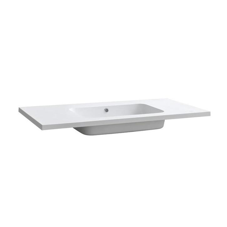 Sani Royal Wastafel Mat Wit Mineraal 100 cm geen, Doe-het-zelf en Verbouw, Sanitair