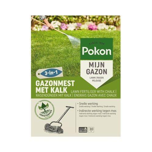 POKON GAZONMEST MET KALK 3-IN-1 30M² (PLANT & ZORG), Tuin en Terras, Plantenvoeding, Nieuw, Ophalen of Verzenden