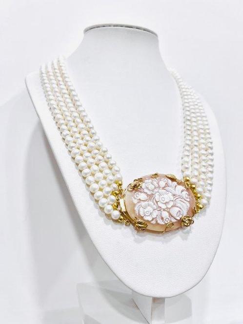 Zonder Minimumprijs - Halsketting Zilver - Parel - Camee, Sieraden, Tassen en Uiterlijk, Kettingen