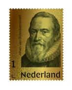 24 karaat Gouden Postzegel Johan van Oldenbarnevelt, Verzenden, Gestempeld