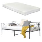 Metalen bed Alvesta met bedbodem matras 90x200 donkergrijs