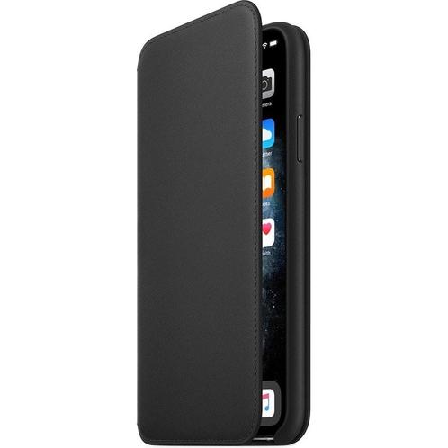 Apple Leren Folio Hoesje voor iPhone 11 Pro Max - Zwart, Hobby en Vrije tijd, Overige Hobby en Vrije tijd, Zo goed als nieuw, Ophalen of Verzenden