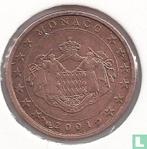 Monaco 1 cent 2001, Verzenden, Monaco, 1 cent, Losse munt
