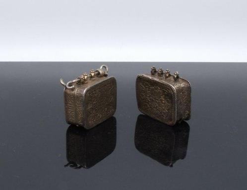 Twee antieke amuletdoosjes - Zilver - Afghanistan - 19e eeuw, Antiek en Kunst, Kunst | Niet-Westerse kunst