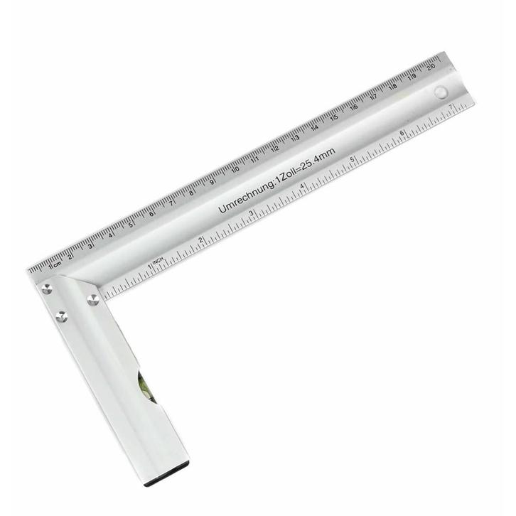 Benson Winkelhaak met waterpas - aluminium - 200 x 100 mm..., Doe-het-zelf en Verbouw, Gereedschap | Handgereedschap, Nieuw, Ophalen of Verzenden