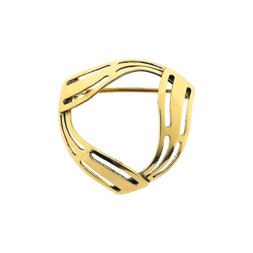 8 Krt. Vintage abstracte broche (vintage broche), Sieraden, Tassen en Uiterlijk, Antieke sieraden, Goud, Ophalen of Verzenden