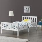 Houten bed Breda met bedbodem 100x200 cm wit, Verzenden, Nieuw