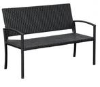 Set van 2 Tuinbanken Zwart Staal - Buitenbanken Balkon Terra, Tuin en Terras, Tuinbanken, Verzenden, Nieuw