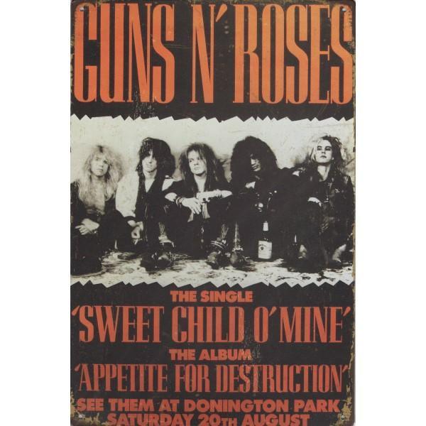 Concert Bord - Guns N Roses Sweet Child O Mine Tour, Verzamelen, Muziek, Artiesten en Beroemdheden, Poster, Artwork of Schilderij