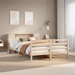 vidaXL Bed met boekenkast zonder matras massief grenenhout, Huis en Inrichting, Bruin, Verzenden, Nieuw, Twijfelaar