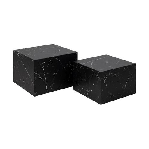 *WOONWINKEL* Vierkante Salontafelset Zwart Marmer Look, Huis en Inrichting, Tafels | Salontafels, Nieuw, Verzenden