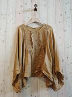 Linnen boho top met vlinder mouwen - broderie voor kant -, Nieuw