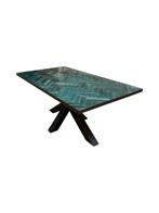 Blauw visgraat eettafel, Huis en Inrichting, Tafels | Eettafels, Ophalen of Verzenden, Nieuw