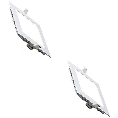LED Downlight Slim 2 Pack - Inbouw Vierkant 3W - Helder/Koud, Huis en Inrichting, Lampen | Spots, Plafondspot of Wandspot, Nieuw