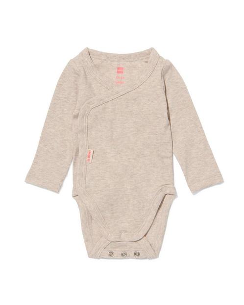HEMA Meegroei overslagromper rib met bamboe stretch zand, Kinderen en Baby's, Babykleding | Overige, Nieuw, Verzenden